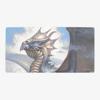 Ancient Silver Dragon Playmat - Oversized Playmat / Plain