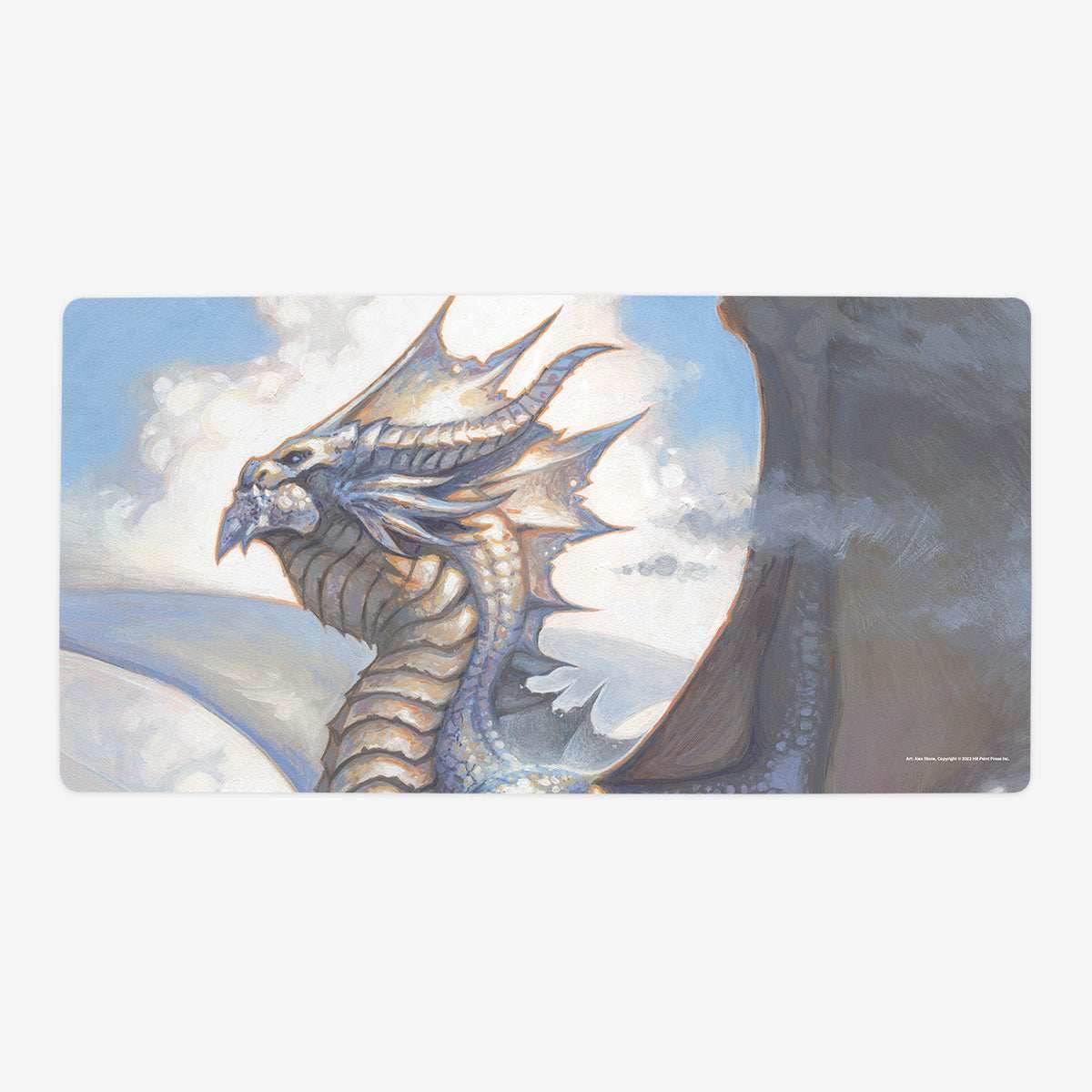 Ancient Silver Dragon Playmat - Oversized Playmat / Plain