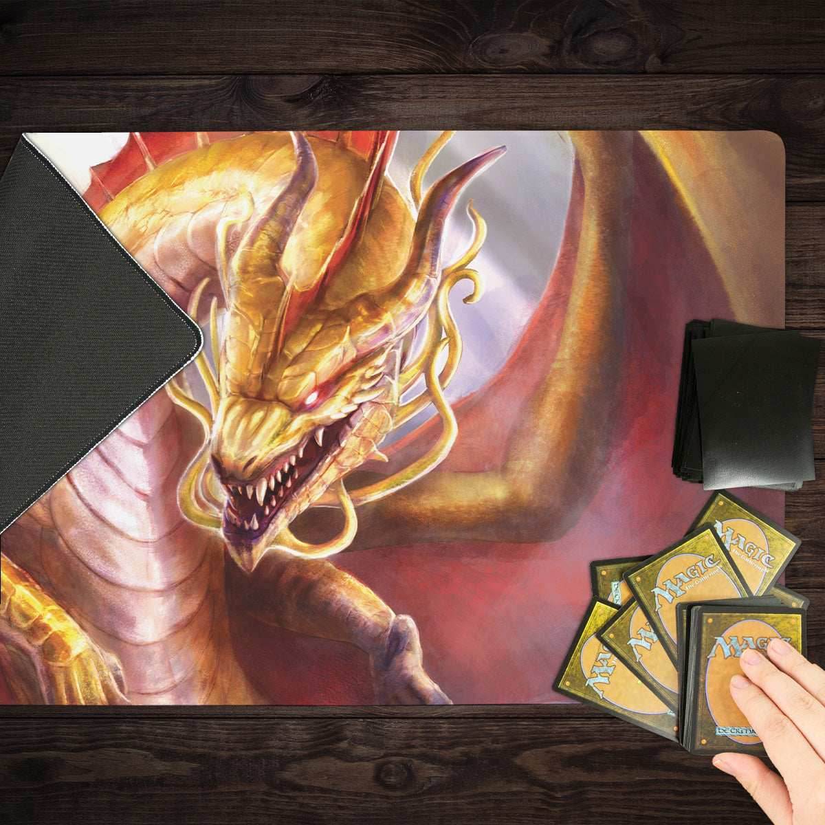 Adult Gold Dragon Playmat - Standard Playmat / Plain