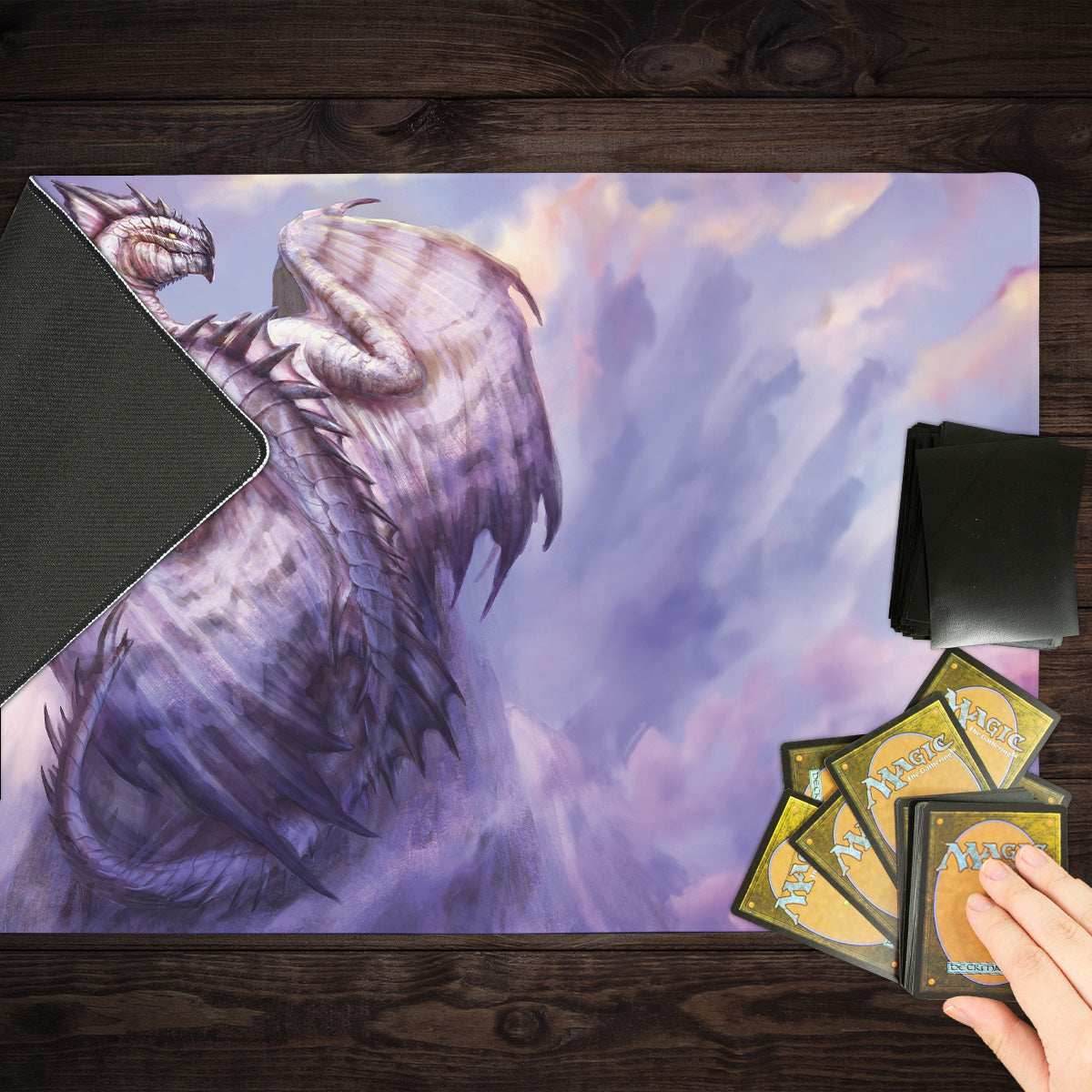 Adult White Dragon Playmat - Standard Playmat / Plain