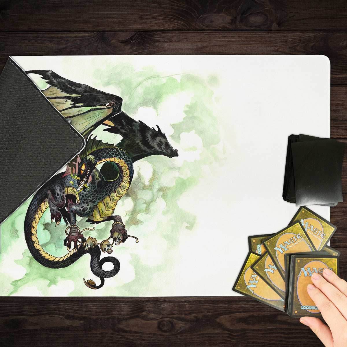 Young Black Dragon Playmat - Standard Playmat / Plain
