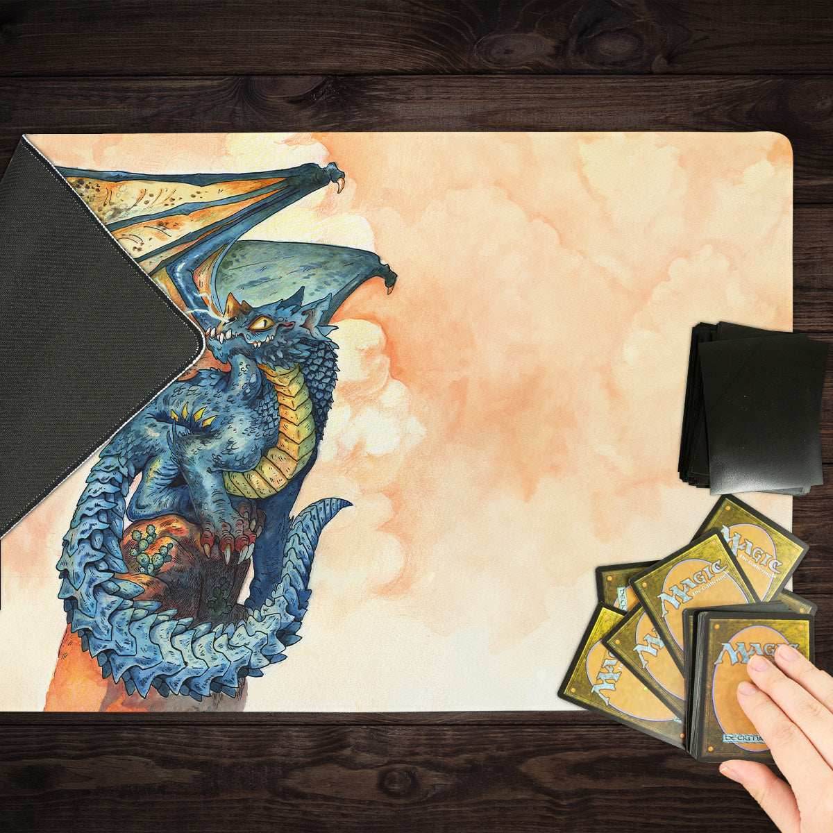 Young Blue Dragon Playmat - Standard Playmat / Plain