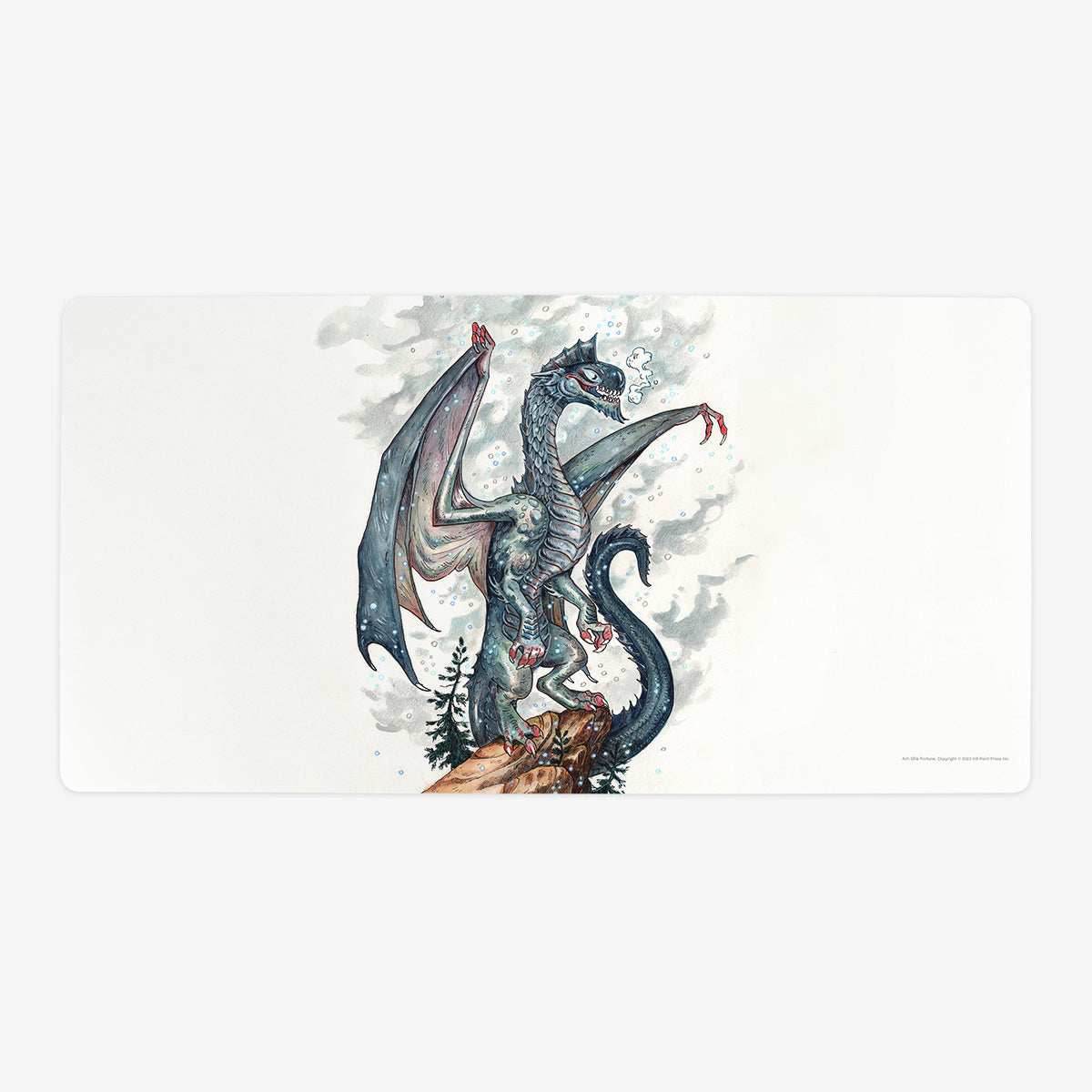Young Silver Dragon Playmat - Oversized Playmat / Plain