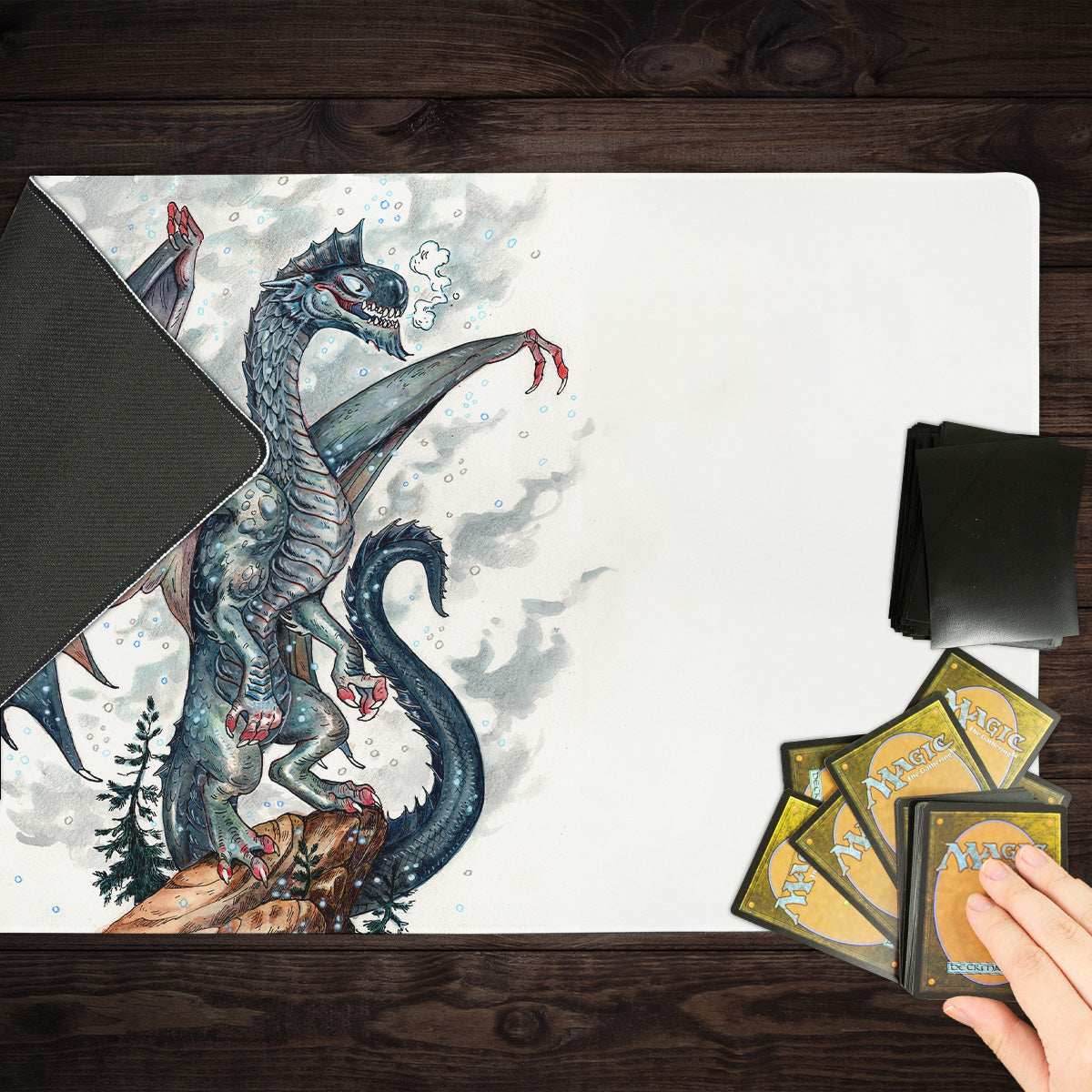 Young Silver Dragon Playmat - Standard Playmat / Plain