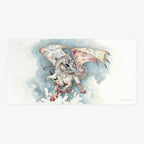 Young White Dragon Playmat - Oversized Playmat / Plain