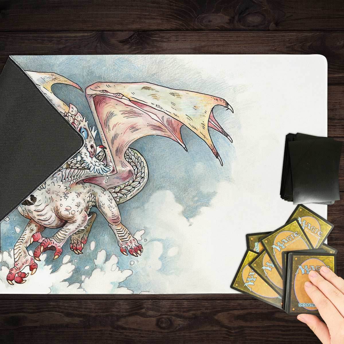 Young White Dragon Playmat - Standard Playmat / Plain