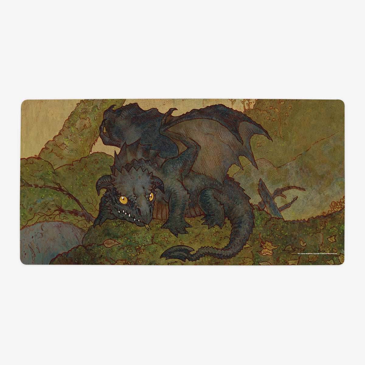 Black Wyrmling Dragon Playmat - Oversized Playmat / Plain