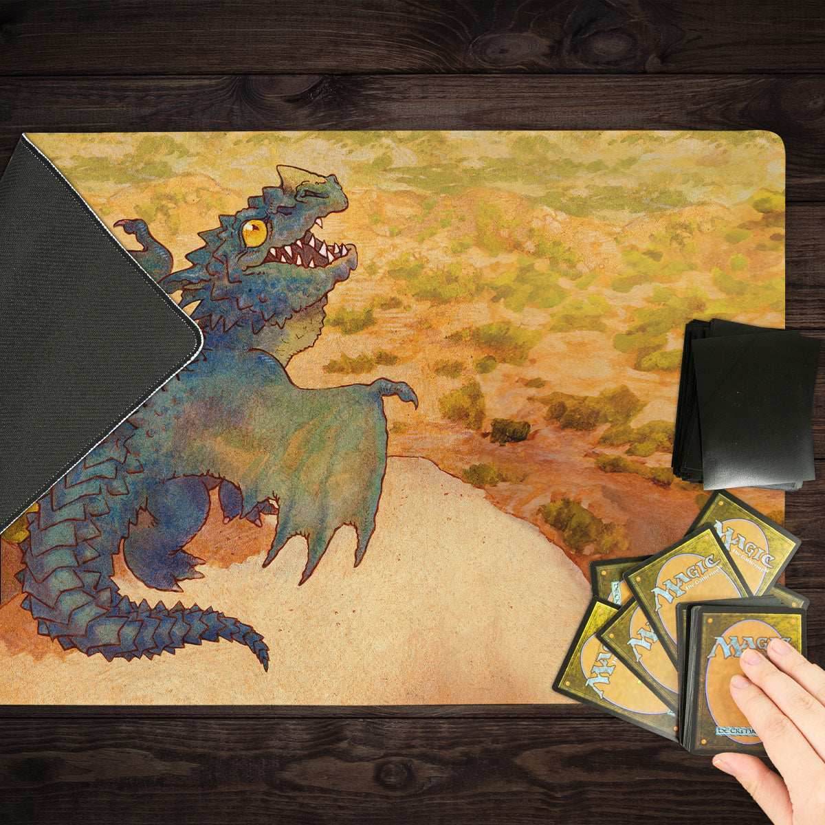 Blue Wyrmling Dragon Playmat - Standard Playmat / Plain
