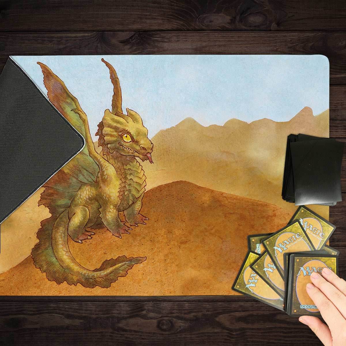 Brass Wyrmling Dragon Playmat - Standard Playmat / Plain