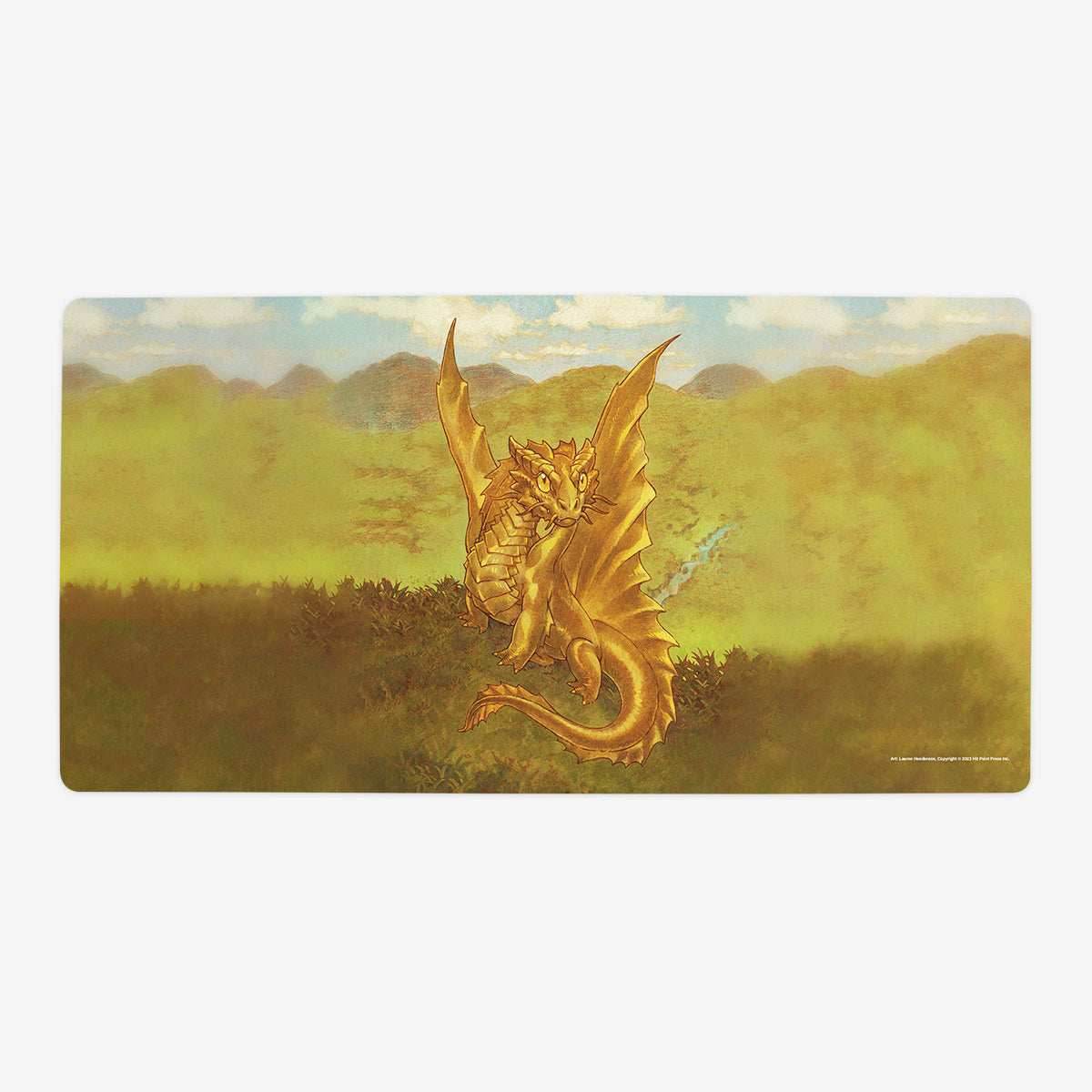 Gold Wyrmling Dragon Playmat - Oversized Playmat / Plain