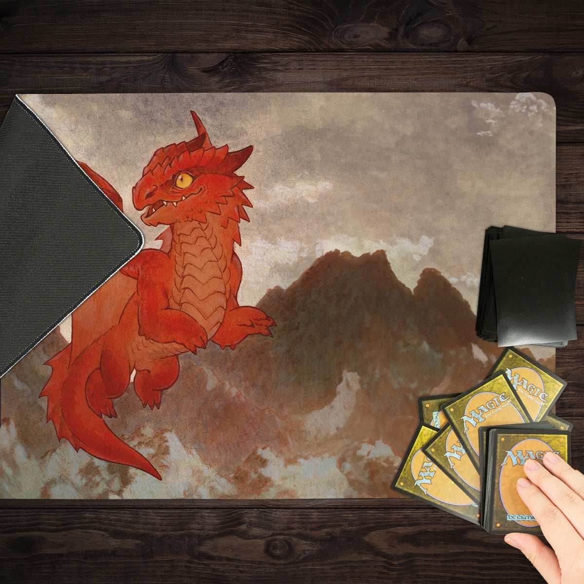 Red Wyrmling Dragon Playmat - Standard Playmat / Plain