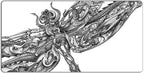 Dragonfly (Tilted) Playmat - White / Oversized Playmat / Plain