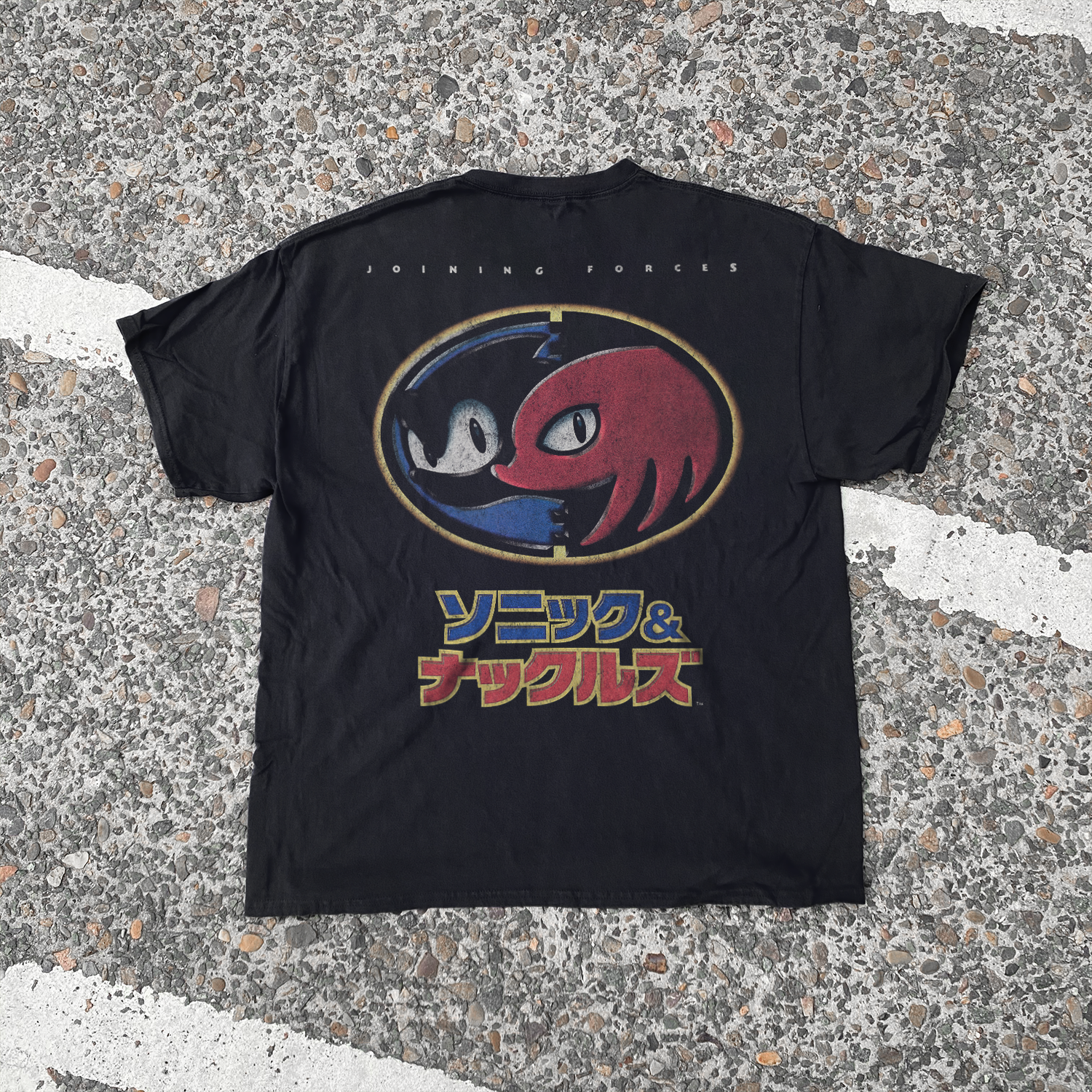 Rare 1994 Japanese 'Sonic & Knuckles' Vintage Black Washed Tee