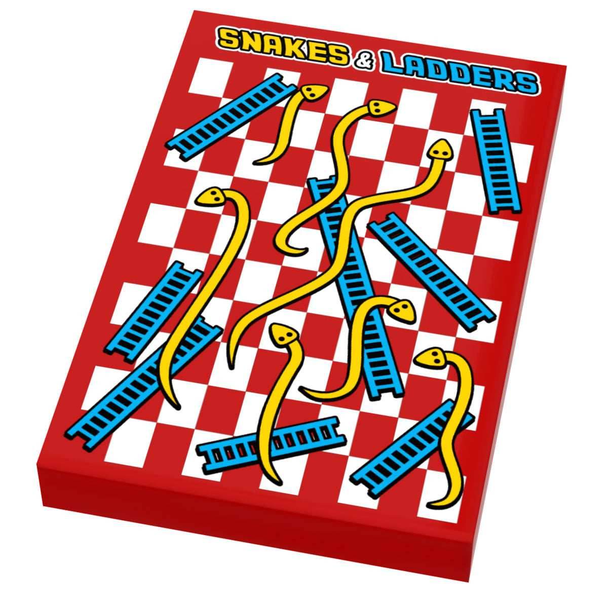 Snakes & Ladders - Custom Printed 2x3 Tile made with LEGO part - 