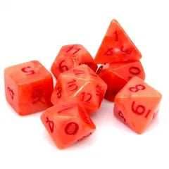 Satan's Pain 7-Dice Set Red & Light Red w/Red Numbers Dnd Dice Set - 