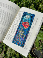 Beauty and the Beast Rose Bookmark – Enchanted Rose Design, Magical Fairy Tale Art, Perfect Gift for Diz Fans and Book Lovers