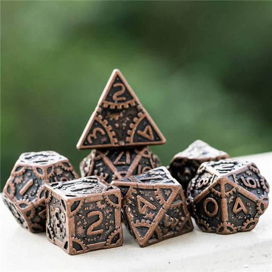 Copper Barrel Plating Vintage Color Punk Steam Metal Dice 7-Dice Udixi RPG - 