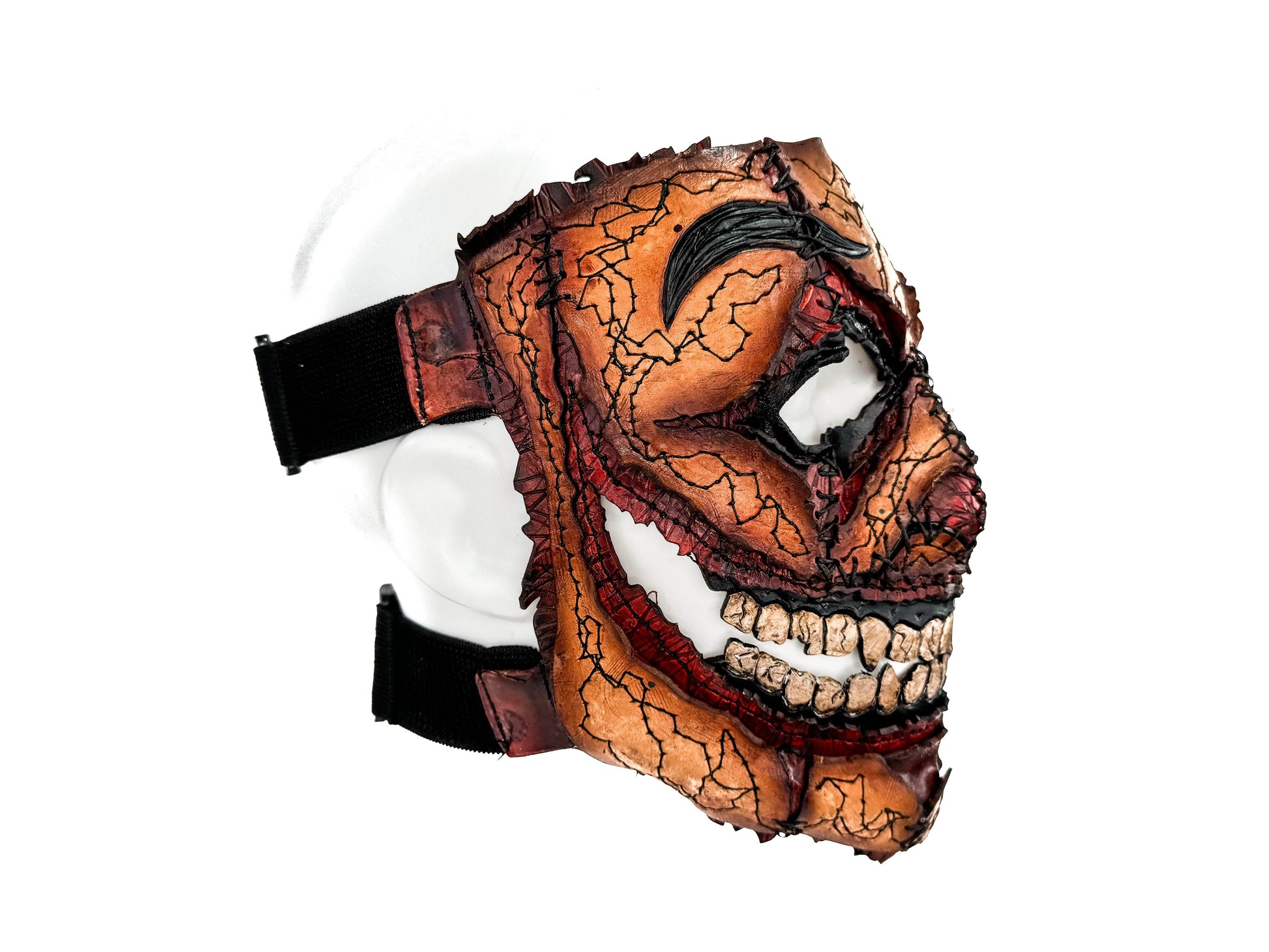 Genuine Leather Mask - GigaMyme Fleshy Edition - Handmade Mime Full Face Cover for Halloween, Performance or Cosplay Costume - 