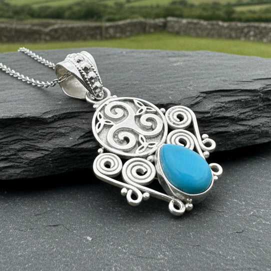 Lyria Celtic Triple Spiral Necklace