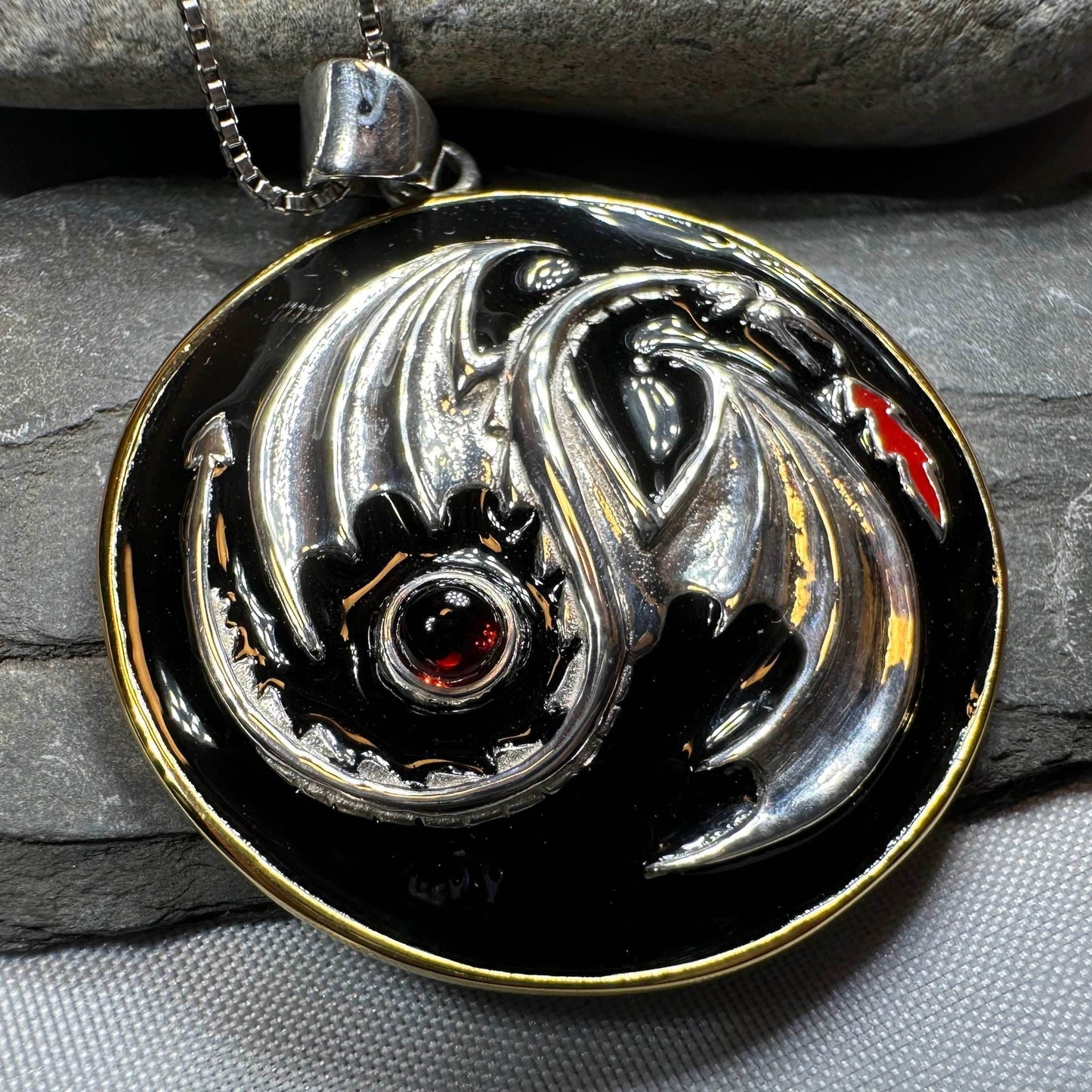 Dragon Yin Yang Necklace - 18