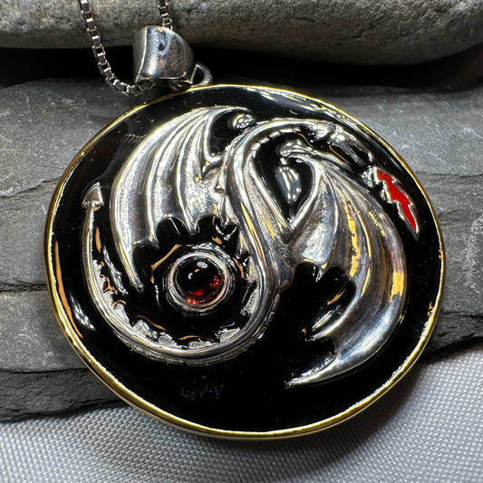 Dragon Yin Yang Necklace - 18