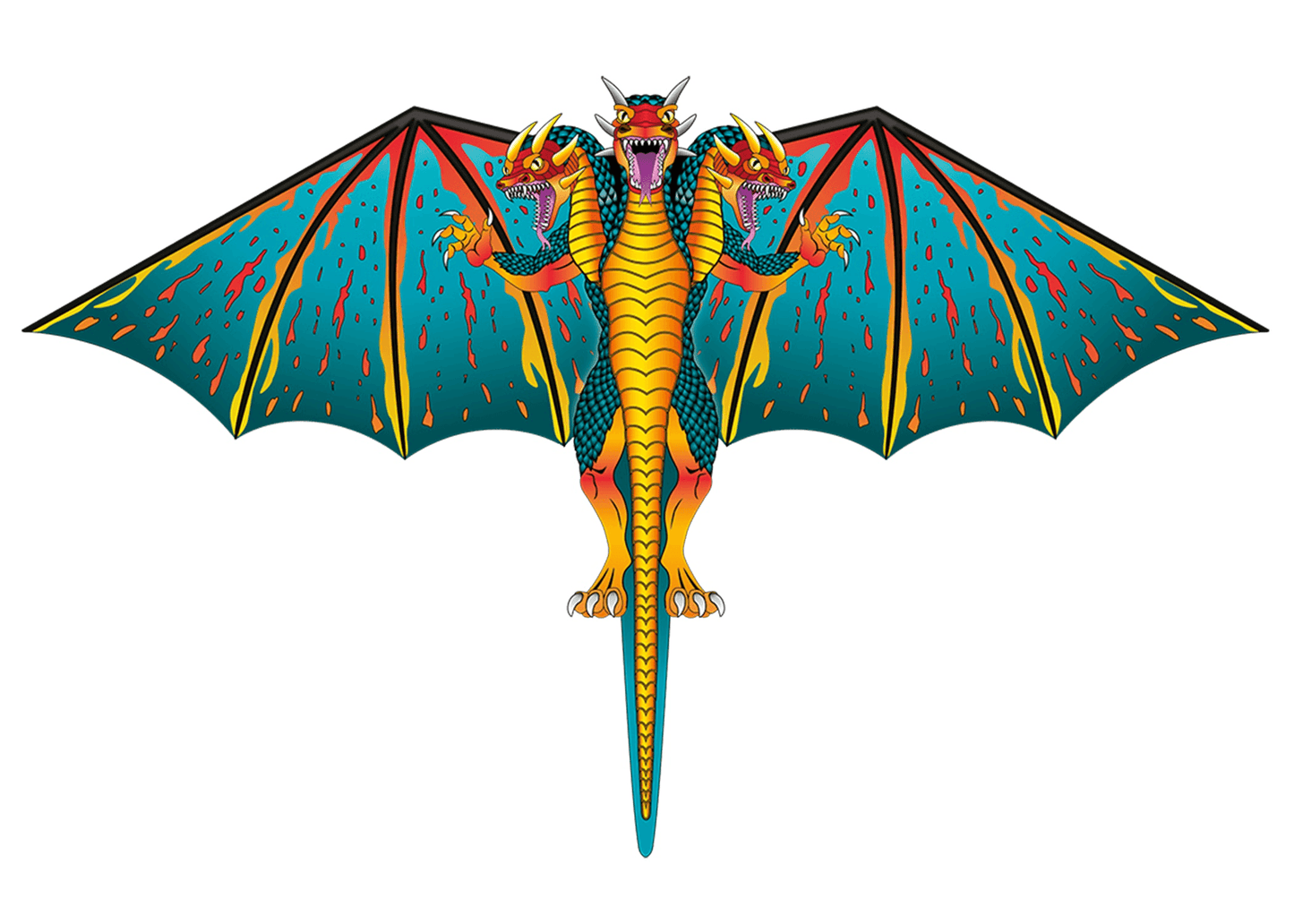 3 Headed Ultra Nylon 74 inch Wingspan Dragon - 