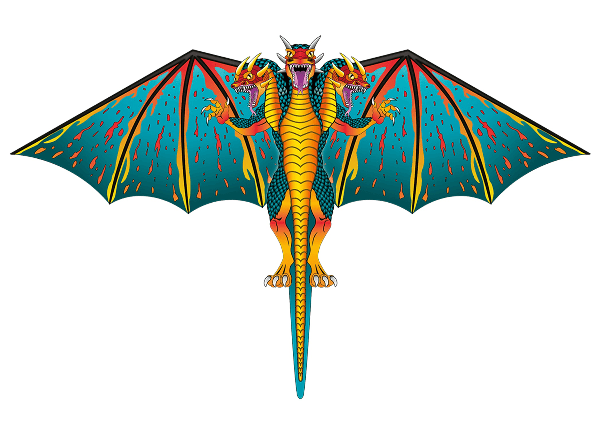 3 Headed Ultra Nylon 74 inch Wingspan Dragon - 