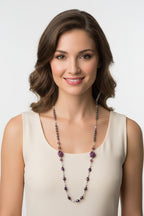 Purple Magic Long Beaded Necklace