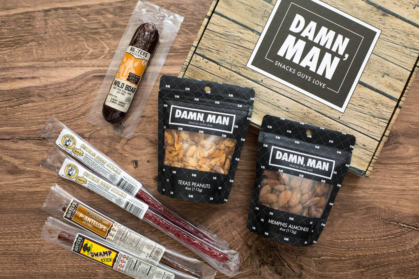 Nuts & Exotic Meats Box – Gourmet Wild Game Sausages & Nut Snacks | Adventure Sampler - 