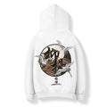 KH9332 Movement of Cranes Embroidery Hoodie - White / S