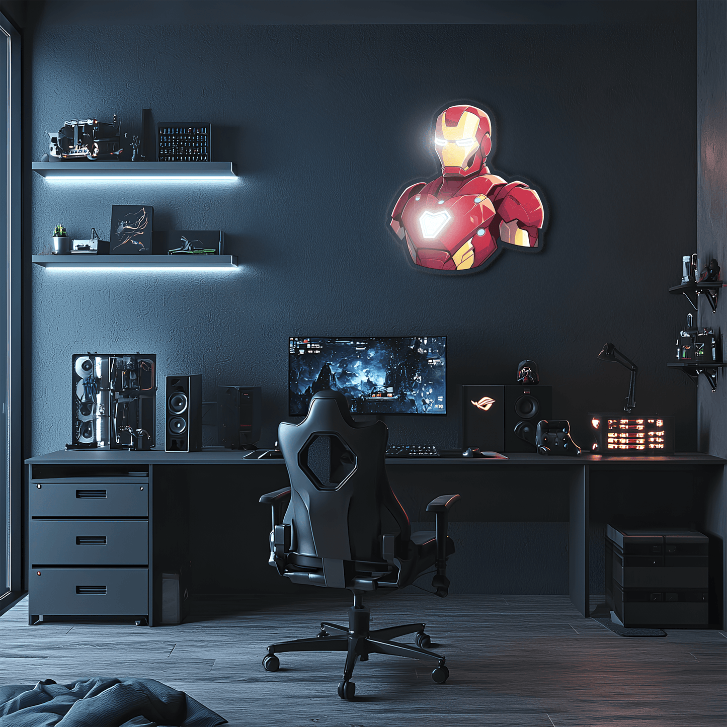 Ironman Plexiglass Neon Art, Ironman Neon Sign, Neon Light Sign