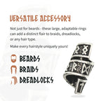 Rune Beard Rings - (Silver - 4) - 