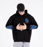 KH9201 Fish Art Embroidery Hoodie - Black / S
