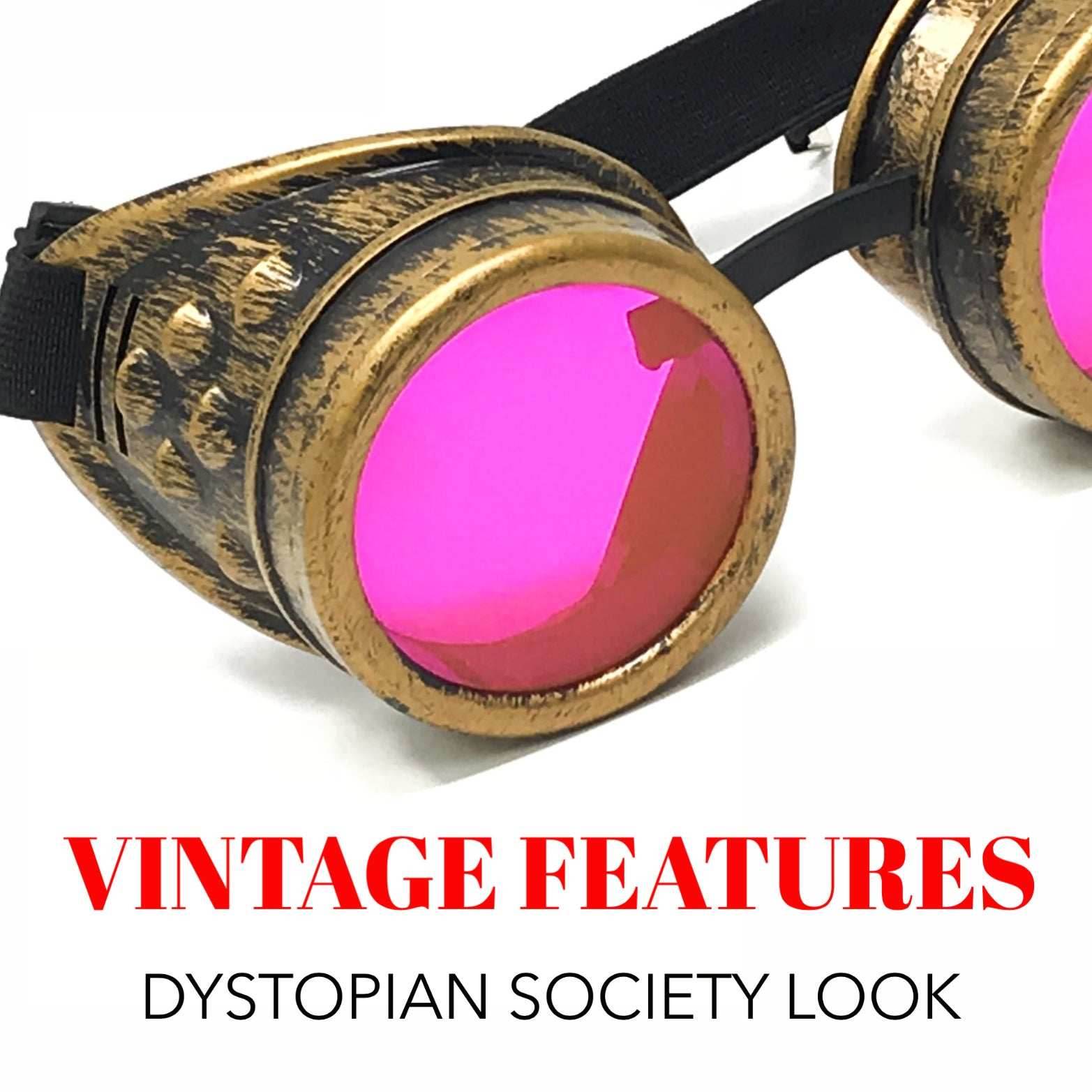 Dystopian apocalyptic goggles - pink