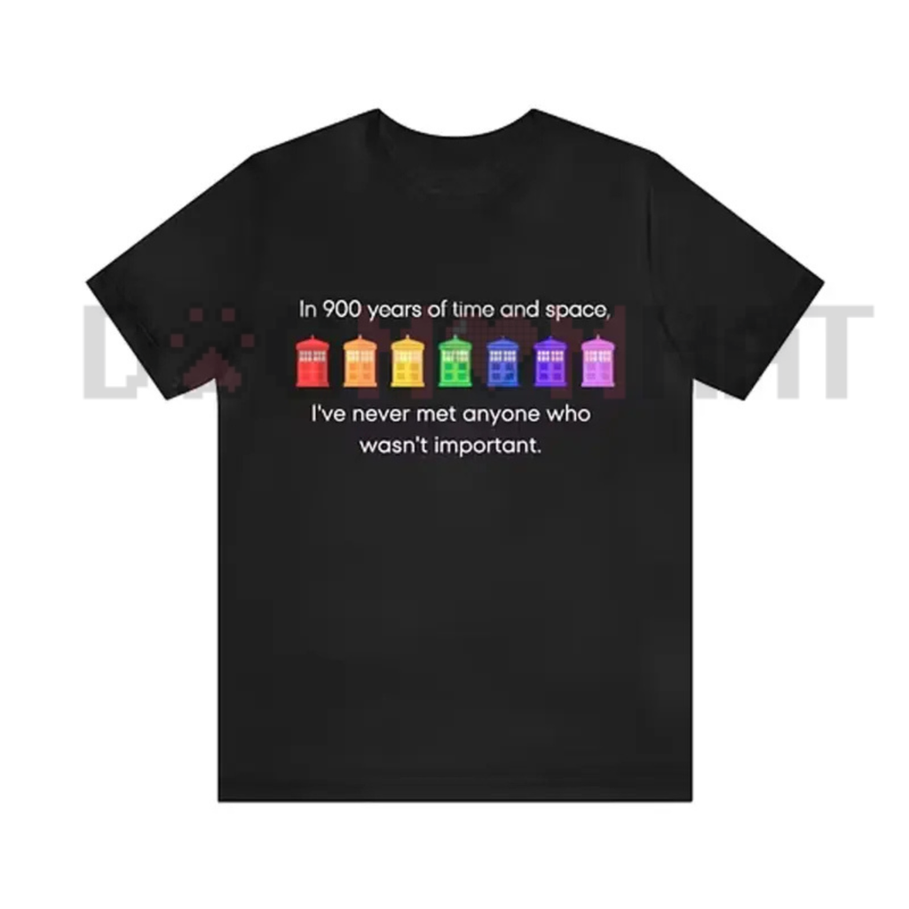 Pride Rainbow Police Box "11th Doctor Quote" T-Shirt