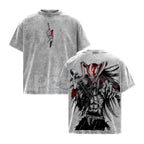 Ichigo Hollow Vintage Washed T-Shirt – Bleach Manga Character Graphic Tee, Retro Oversized Anime Streetwear