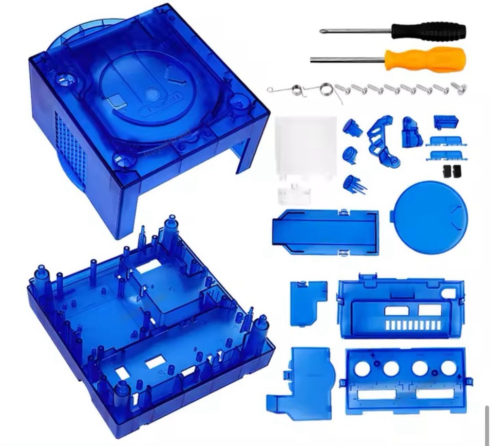 Gamecube Full Replacement Console Shell Housing Translucent Blue