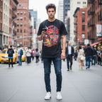 "Code Red" Legendary Gyarados T-Shirt - Retro Shiny Sea Serpent Graphic Tee, Premium 100% Cotton Lake of Rage Inspired Top, Aesthetic Japanese Streetwear Style Shirt, Classic 8-Bit Evolution Gamer Gift, Soft Lived-In Heavyweight Anime Apparel