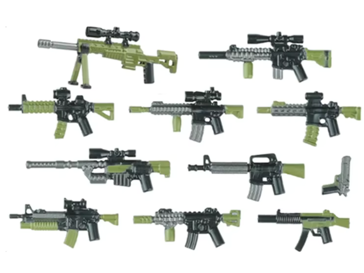 Modern U.S. Weapons Pack - Green and Black - Mil-Blox