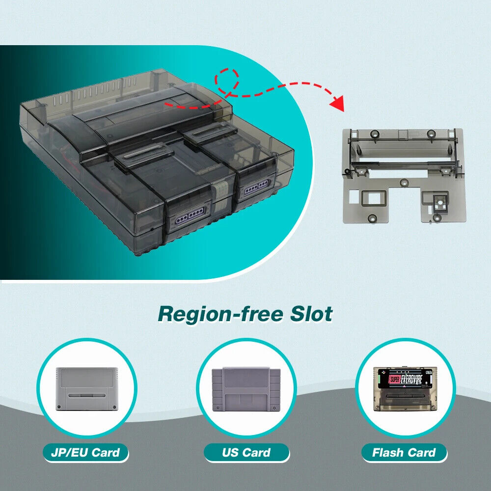 Super Nintendo Replace Console Shell Housing SNES Translucent Black