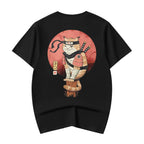 YeT017 Ninja Cat Tee - Black / S