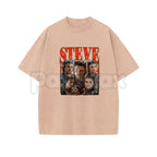 Steve Harrington Unisex Washed T-Shirt – Vintage Hawkins "Babysitter" Graphic Tee, Retro Oversized Streetwear