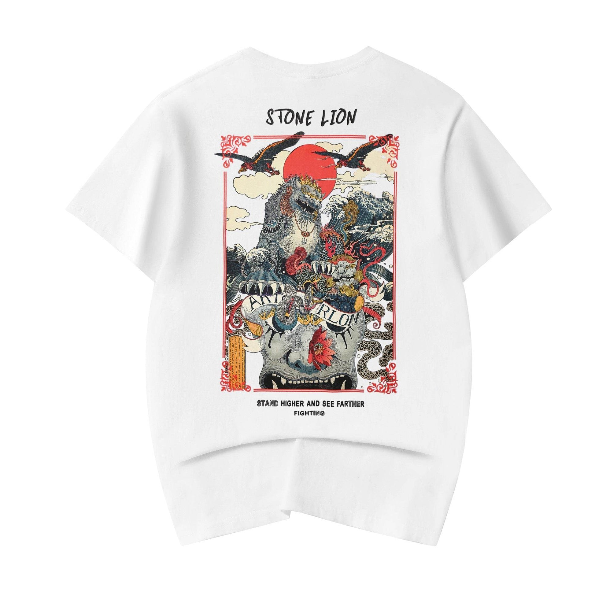 YeT006 Stone Lion Tee - White / S