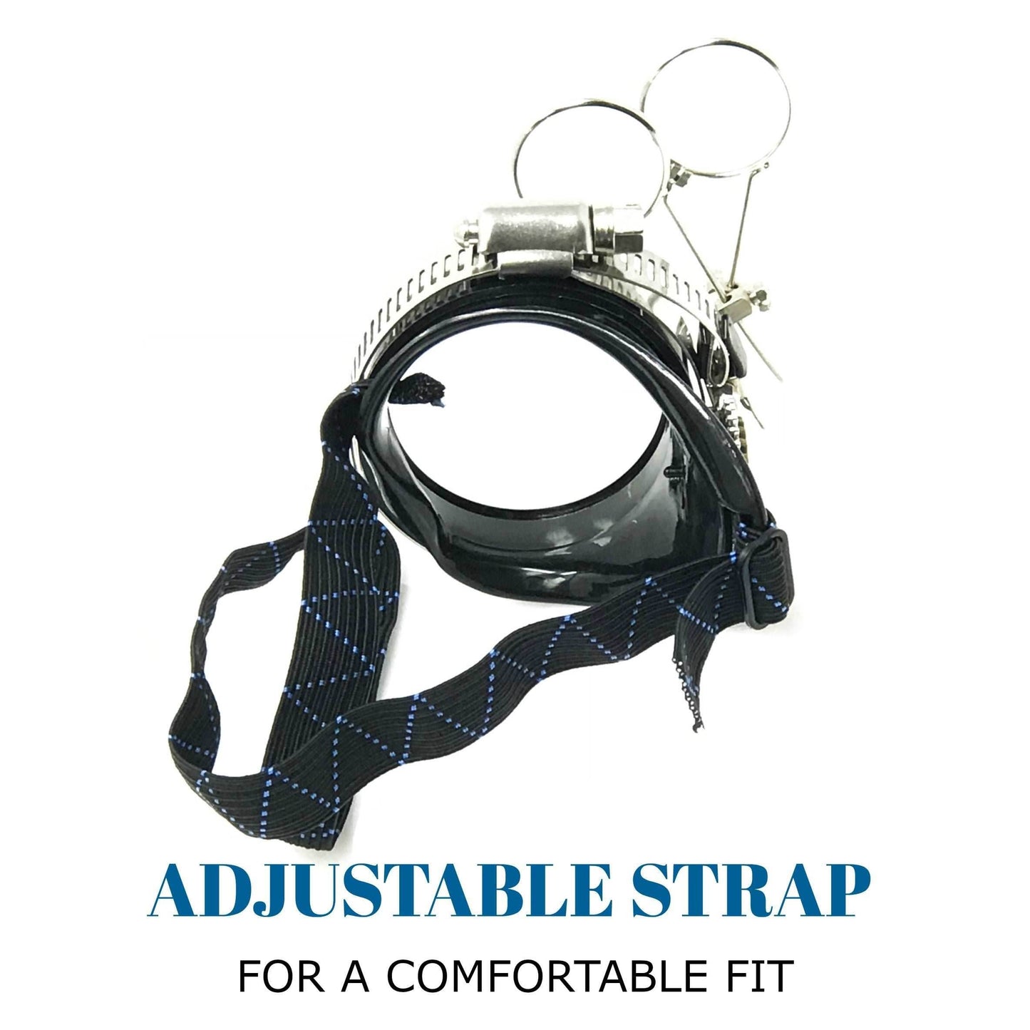 Airship captain pirate eyepatch monocle Rave goggle with magnifying eye loupes - red