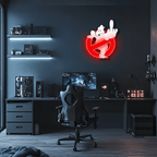Ghostbusters Plexiglass Neon Art, Uv Print Neon Sign, Neon Light Sign, Neon Wall Art