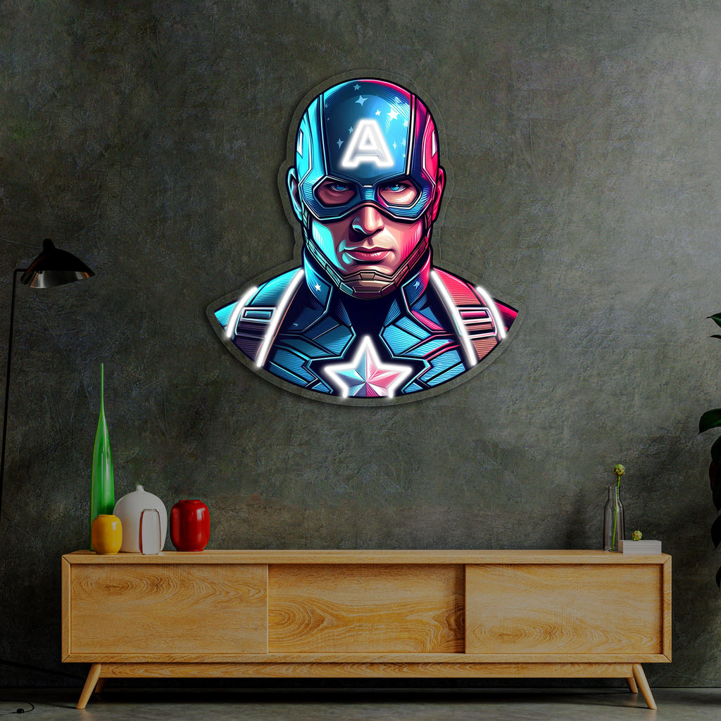 UV Printed Captain America Neon Sign,Neon Wall Art,Neon Light Sign