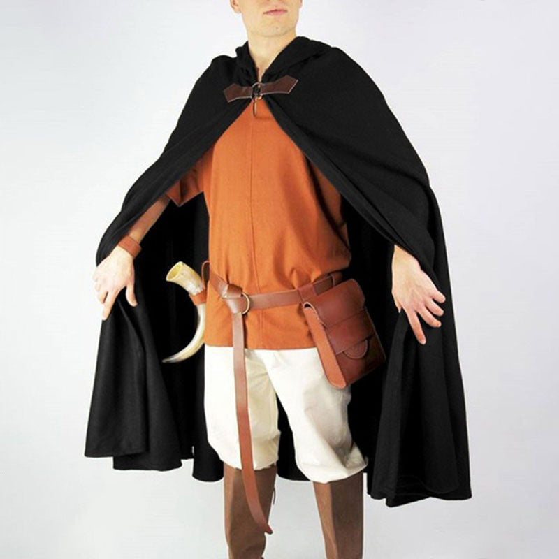 Hobbit,Halfling  Long Cloak Hooded Medieval Robe-DungeonDice1