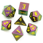Rose Red Monster Glitter DND Dice (Rose Red&Green&Golden) 7-Dice Dungeons and Dragons Dice - 