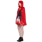 Spot Halloween New Classic Little Red Riding Hood Cosplay Clothes Bloodstain Horror Performance Costumes Witch Suit Dress