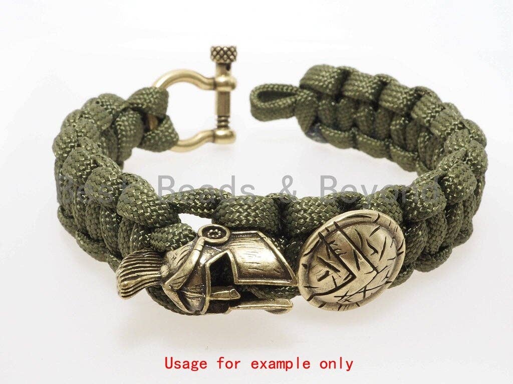 Antique Silver/Gold/Copper Spartan Helmet Bead, For 550 Paracord Survival Bracelet Keychains Making, Men's Bracelet DIY, 12x25mm, sku#Y93
